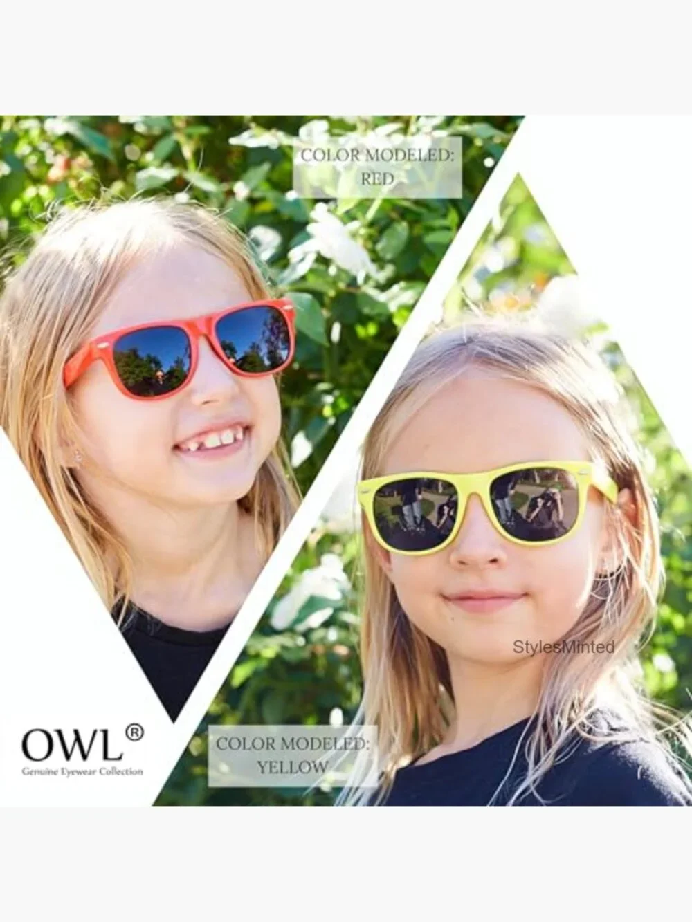 Kids Polarized Sunglasses UV Protected Anti-Glare Rectangle Toddler Boys Girls